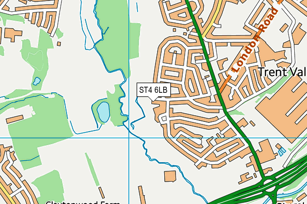 ST4 6LB map - OS VectorMap District (Ordnance Survey)
