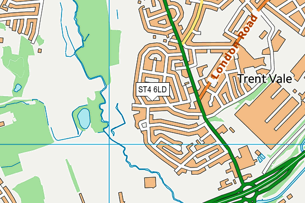 ST4 6LD map - OS VectorMap District (Ordnance Survey)