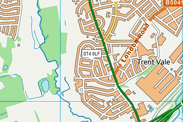 ST4 6LF map - OS VectorMap District (Ordnance Survey)