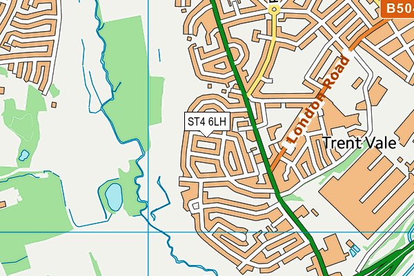 ST4 6LH map - OS VectorMap District (Ordnance Survey)