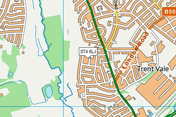ST4 6LJ map - OS VectorMap District (Ordnance Survey)