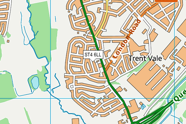 ST4 6LL map - OS VectorMap District (Ordnance Survey)