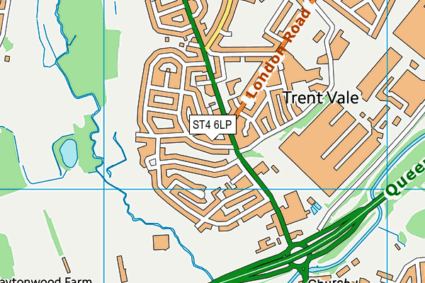 ST4 6LP map - OS VectorMap District (Ordnance Survey)