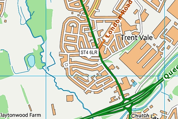 ST4 6LR map - OS VectorMap District (Ordnance Survey)