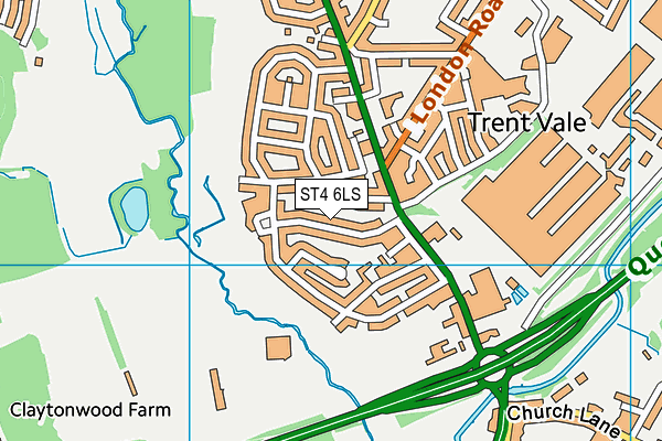 ST4 6LS map - OS VectorMap District (Ordnance Survey)