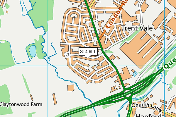 ST4 6LT map - OS VectorMap District (Ordnance Survey)