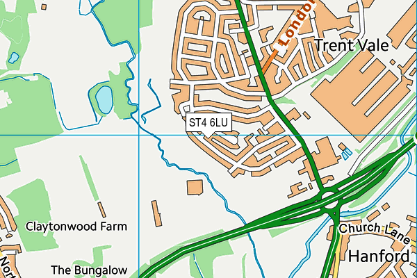 ST4 6LU map - OS VectorMap District (Ordnance Survey)