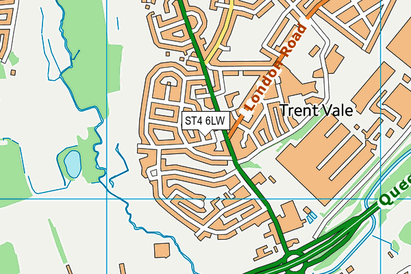 ST4 6LW map - OS VectorMap District (Ordnance Survey)