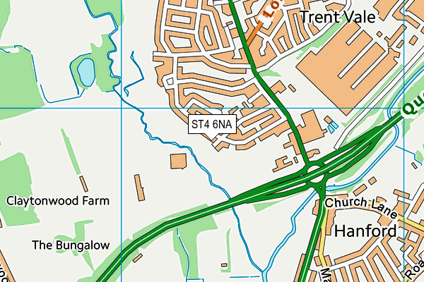 ST4 6NA map - OS VectorMap District (Ordnance Survey)