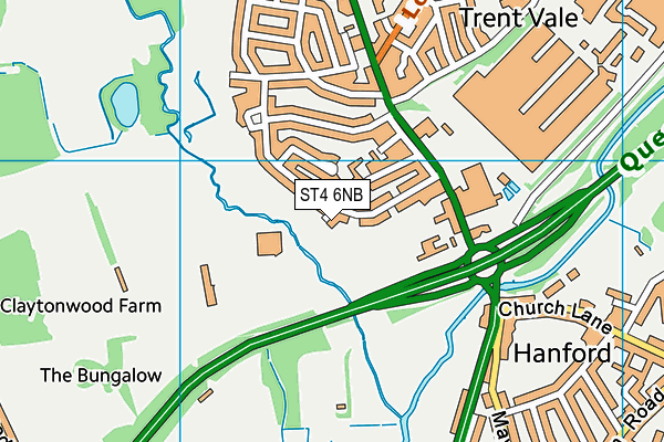 ST4 6NB map - OS VectorMap District (Ordnance Survey)