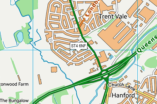 ST4 6NF map - OS VectorMap District (Ordnance Survey)