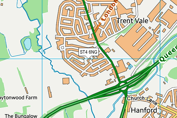 ST4 6NG map - OS VectorMap District (Ordnance Survey)