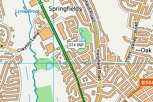 ST4 6NP map - OS VectorMap District (Ordnance Survey)