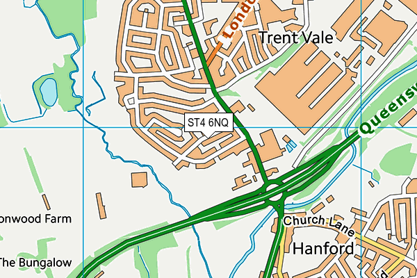 ST4 6NQ map - OS VectorMap District (Ordnance Survey)