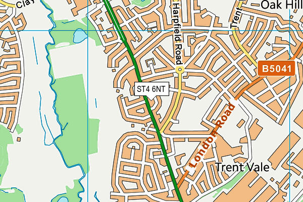 ST4 6NT map - OS VectorMap District (Ordnance Survey)