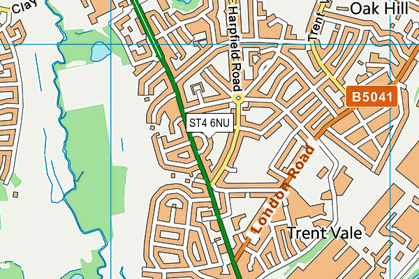 ST4 6NU map - OS VectorMap District (Ordnance Survey)