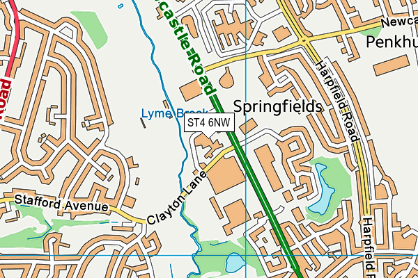 ST4 6NW map - OS VectorMap District (Ordnance Survey)