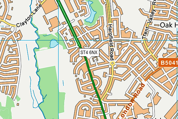 ST4 6NX map - OS VectorMap District (Ordnance Survey)