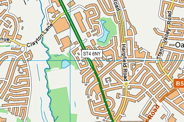 ST4 6NY map - OS VectorMap District (Ordnance Survey)