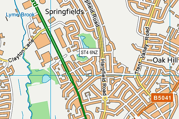 ST4 6NZ map - OS VectorMap District (Ordnance Survey)