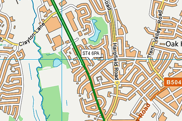 ST4 6PA map - OS VectorMap District (Ordnance Survey)