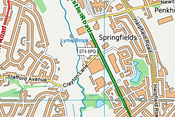 ST4 6PQ map - OS VectorMap District (Ordnance Survey)