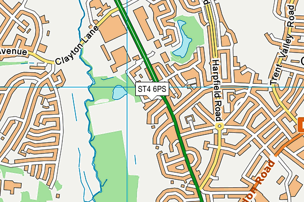 ST4 6PS map - OS VectorMap District (Ordnance Survey)