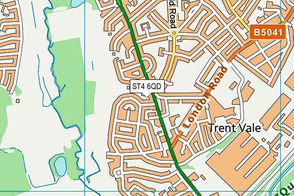 ST4 6QD map - OS VectorMap District (Ordnance Survey)