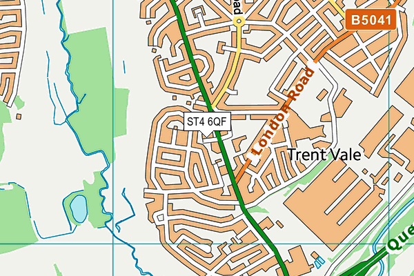 ST4 6QF map - OS VectorMap District (Ordnance Survey)