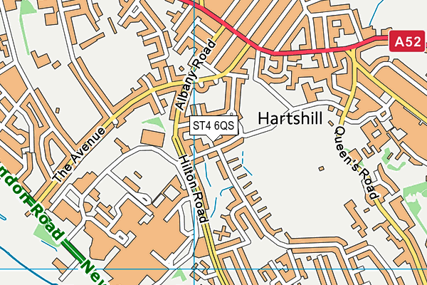 ST4 6QS map - OS VectorMap District (Ordnance Survey)