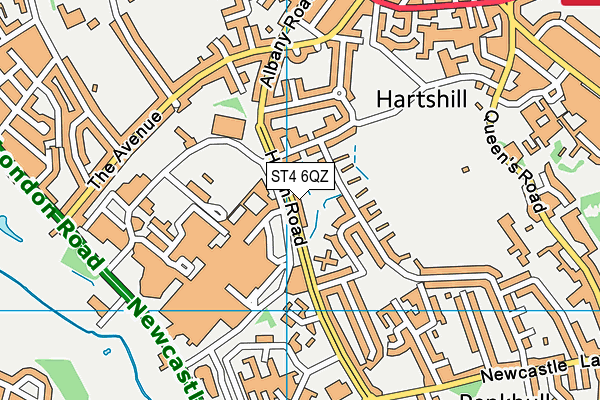 ST4 6QZ map - OS VectorMap District (Ordnance Survey)