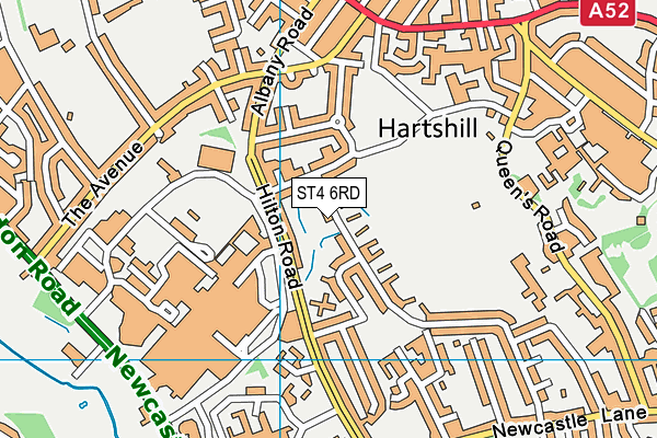 ST4 6RD map - OS VectorMap District (Ordnance Survey)