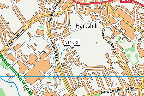 ST4 6RF map - OS VectorMap District (Ordnance Survey)