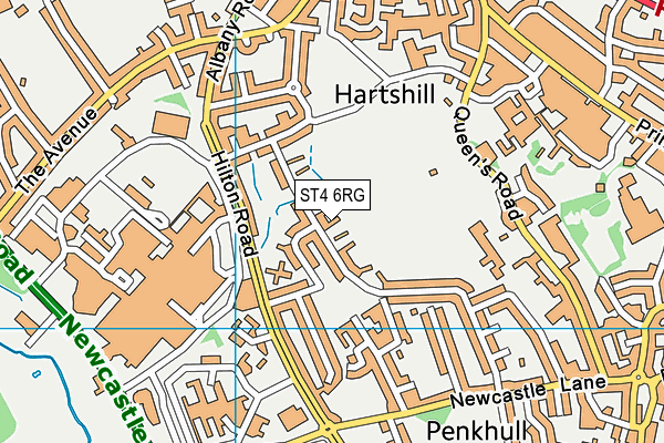 ST4 6RG map - OS VectorMap District (Ordnance Survey)