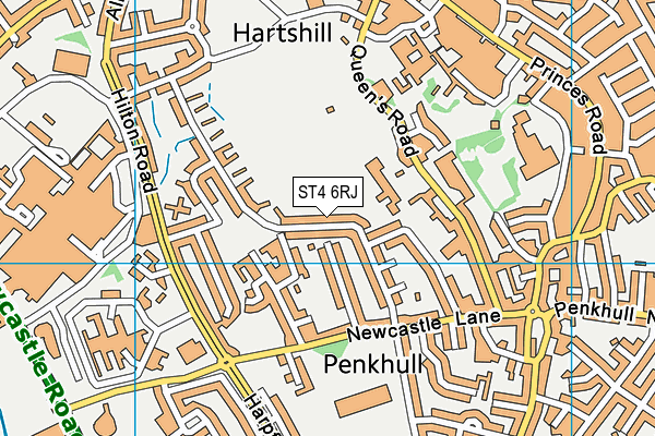 ST4 6RJ map - OS VectorMap District (Ordnance Survey)