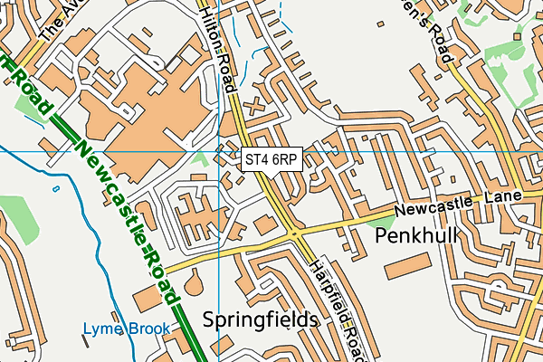 ST4 6RP map - OS VectorMap District (Ordnance Survey)