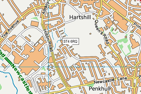 ST4 6RQ map - OS VectorMap District (Ordnance Survey)