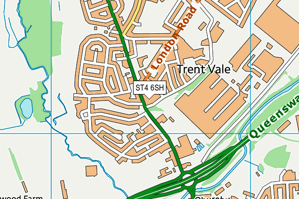 ST4 6SH map - OS VectorMap District (Ordnance Survey)