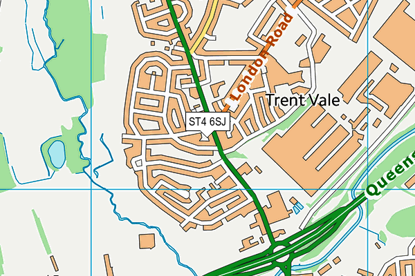 ST4 6SJ map - OS VectorMap District (Ordnance Survey)