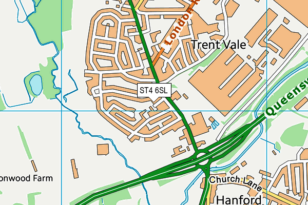 ST4 6SL map - OS VectorMap District (Ordnance Survey)