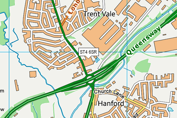 ST4 6SR map - OS VectorMap District (Ordnance Survey)