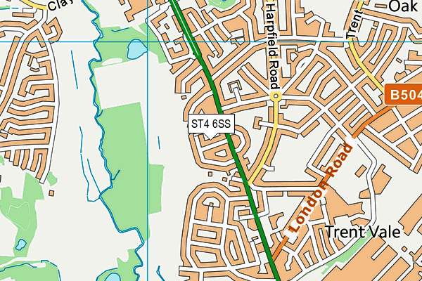 ST4 6SS map - OS VectorMap District (Ordnance Survey)