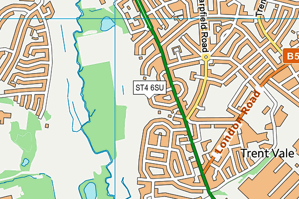 ST4 6SU map - OS VectorMap District (Ordnance Survey)