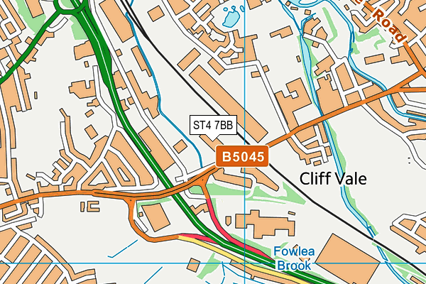 ST4 7BB map - OS VectorMap District (Ordnance Survey)