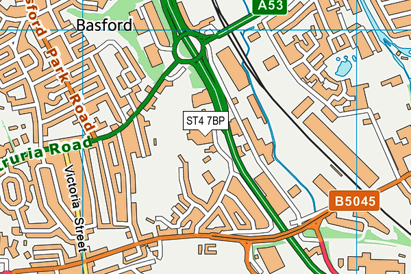 ST4 7BP map - OS VectorMap District (Ordnance Survey)