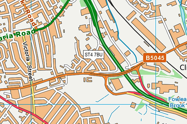 ST4 7BU map - OS VectorMap District (Ordnance Survey)