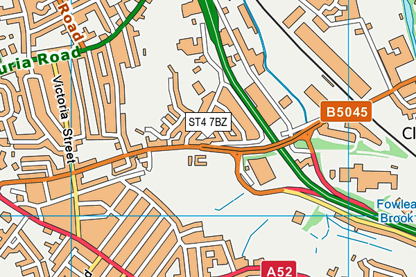 ST4 7BZ map - OS VectorMap District (Ordnance Survey)