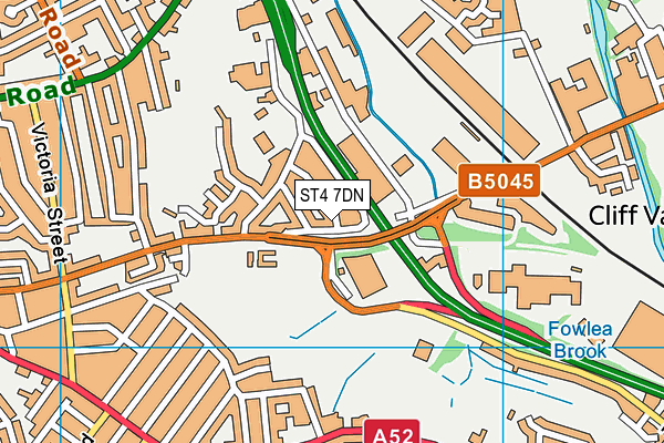 ST4 7DN map - OS VectorMap District (Ordnance Survey)