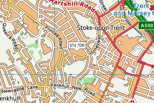 ST4 7DR map - OS VectorMap District (Ordnance Survey)