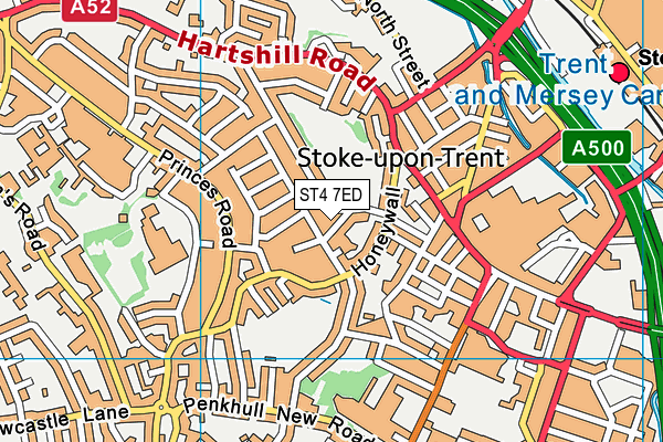 ST4 7ED map - OS VectorMap District (Ordnance Survey)
